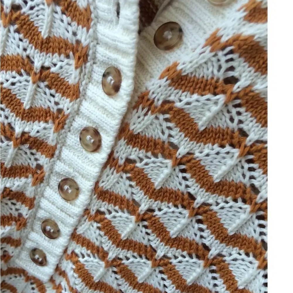 Sezane Mae Jumper Ecru / Ocre - Size XS - Picture 12 of 15